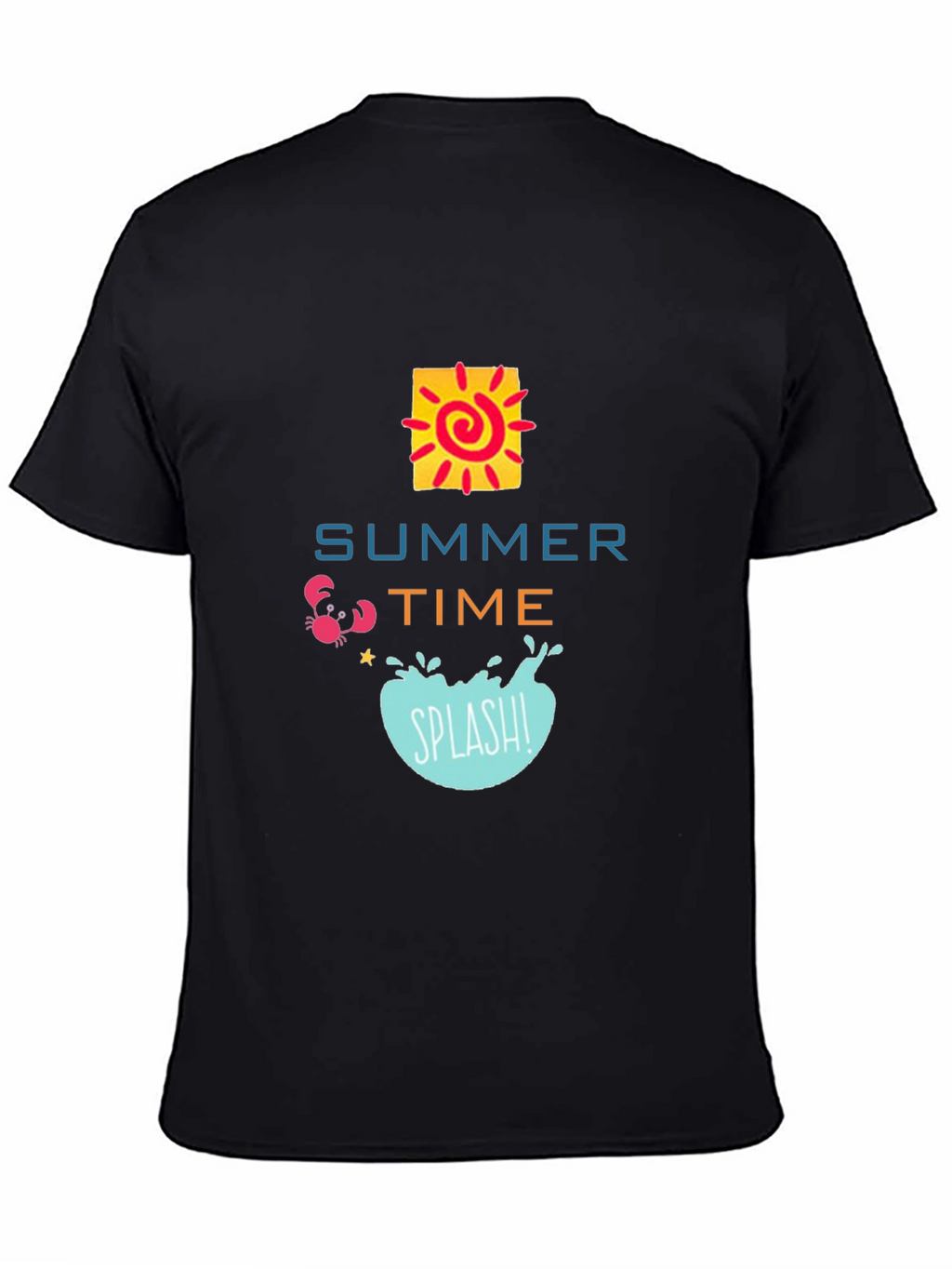 Summer Time Graphic Black T-Shirt