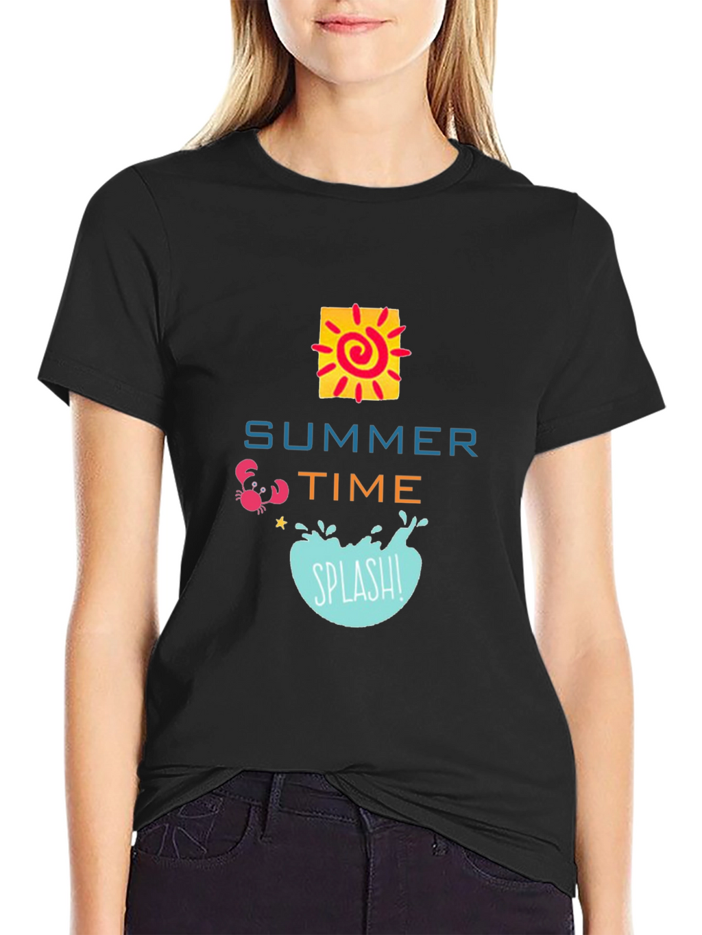 Summer Time Graphic Black T-Shirt