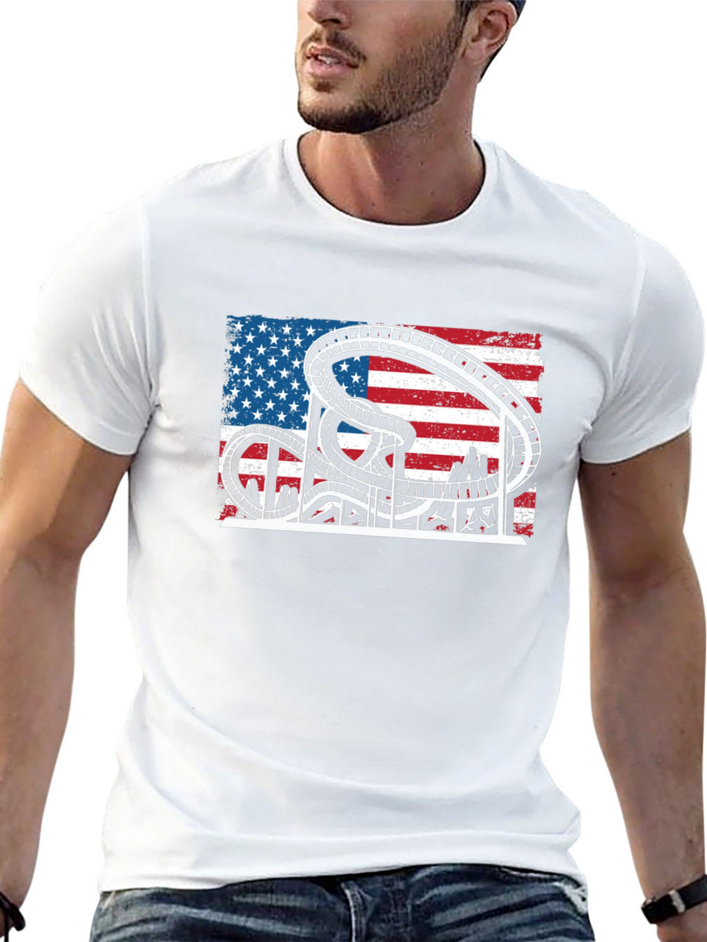 American Flag Roller Coaster T-Shirt