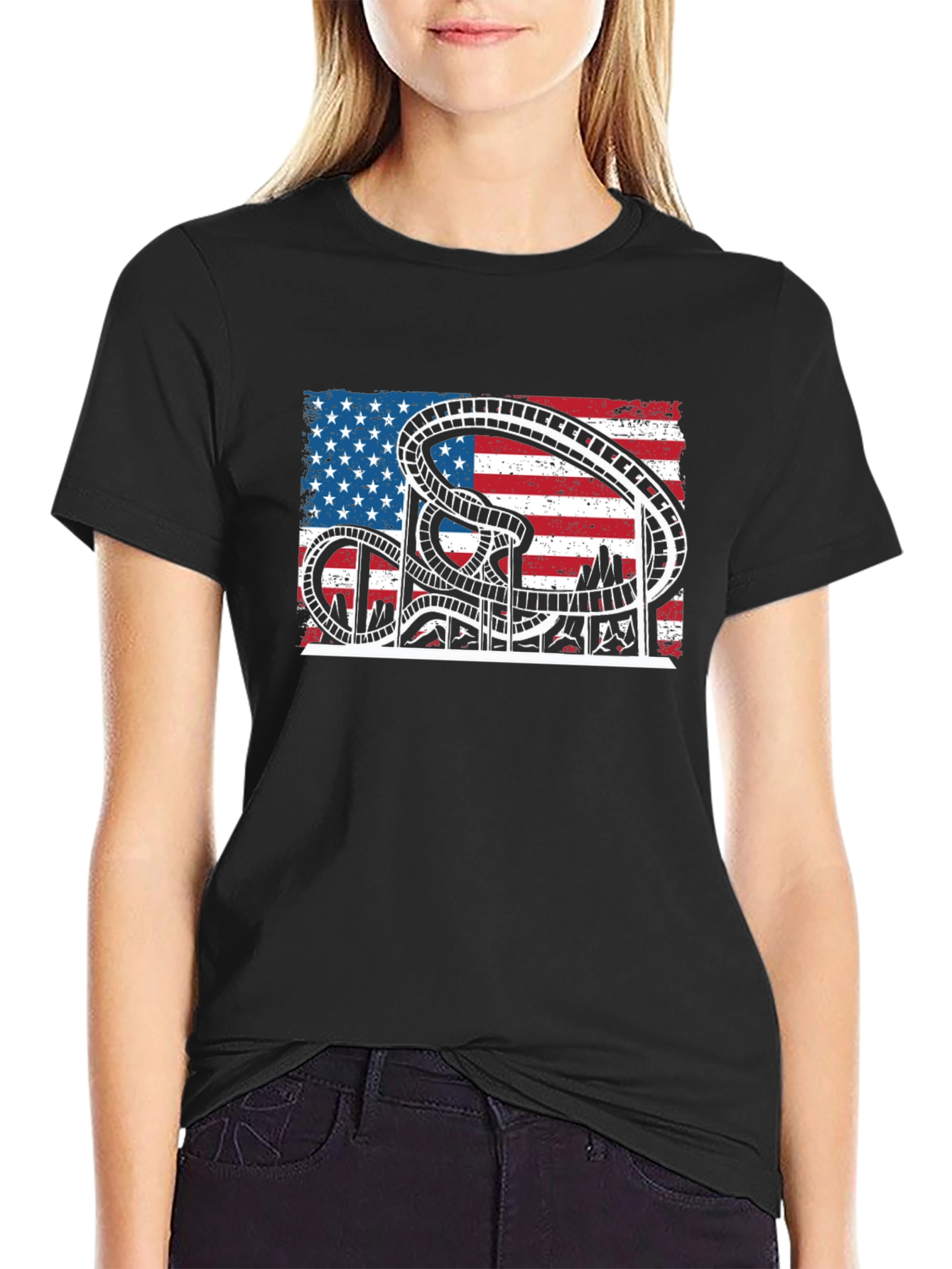 American Flag Roller Coaster T-Shirt