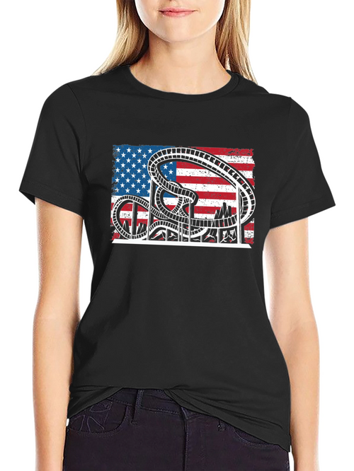 American Flag Roller Coaster T-Shirt