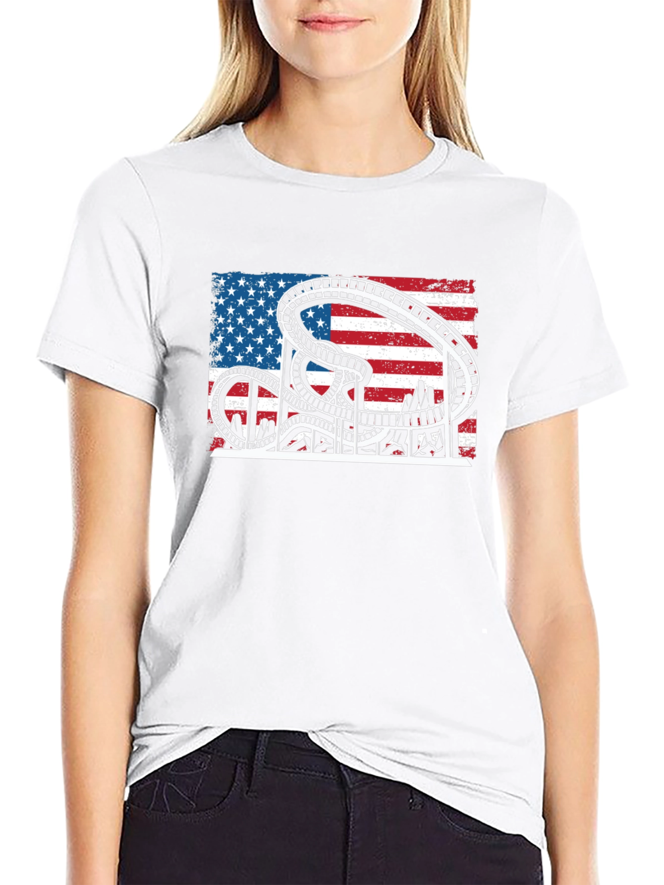 American Flag Roller Coaster T-Shirt