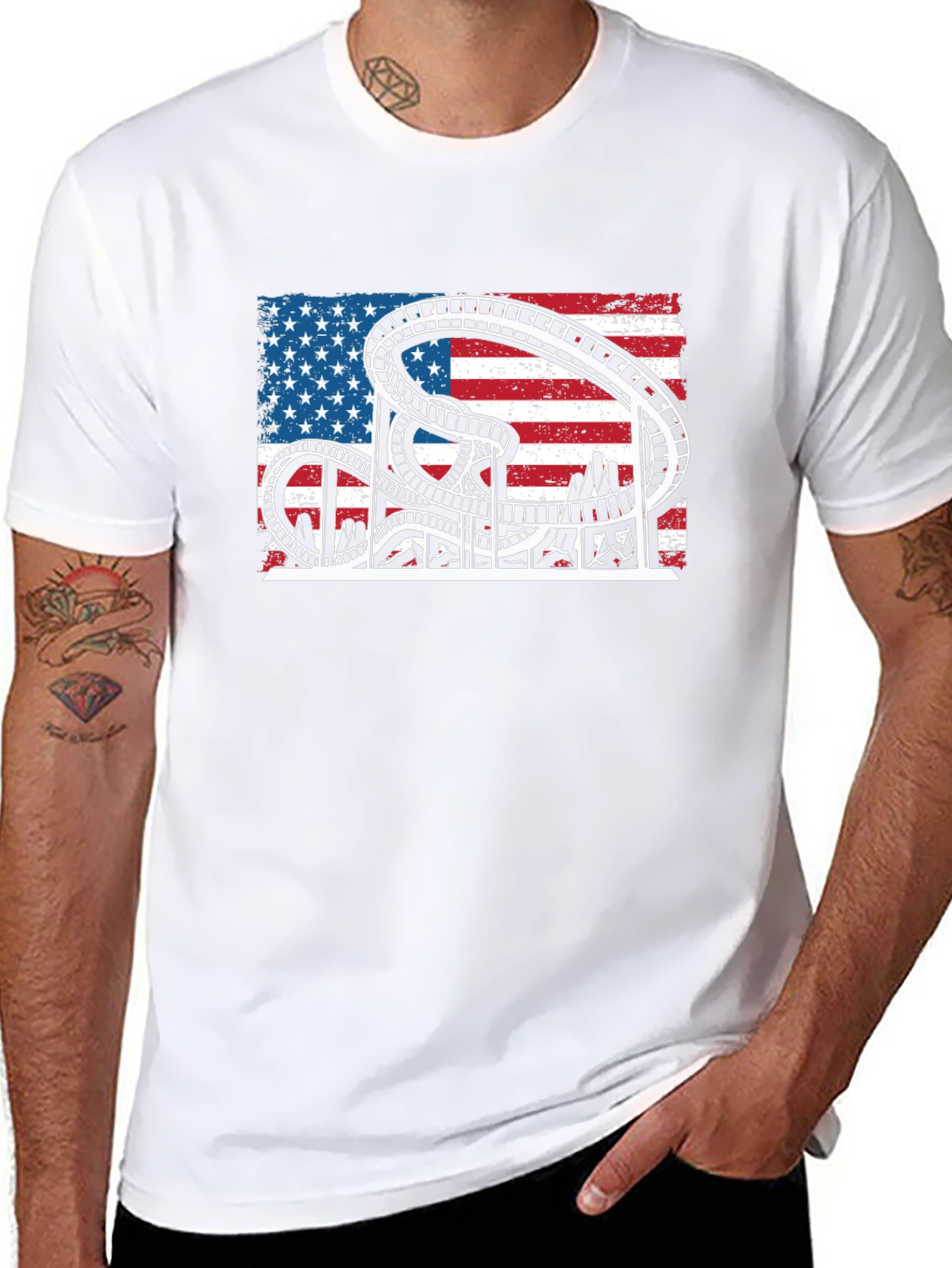 American Flag Roller Coaster T-Shirt