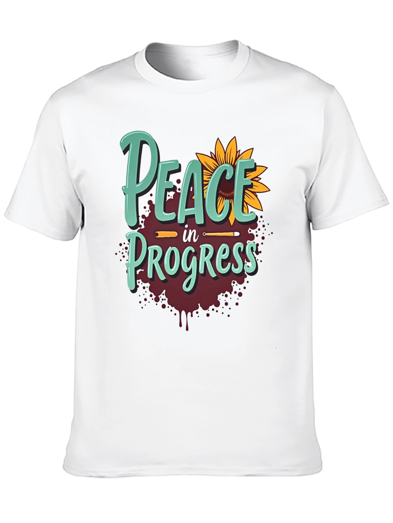 Peace in Progress T-Shirt - Sunflower Design