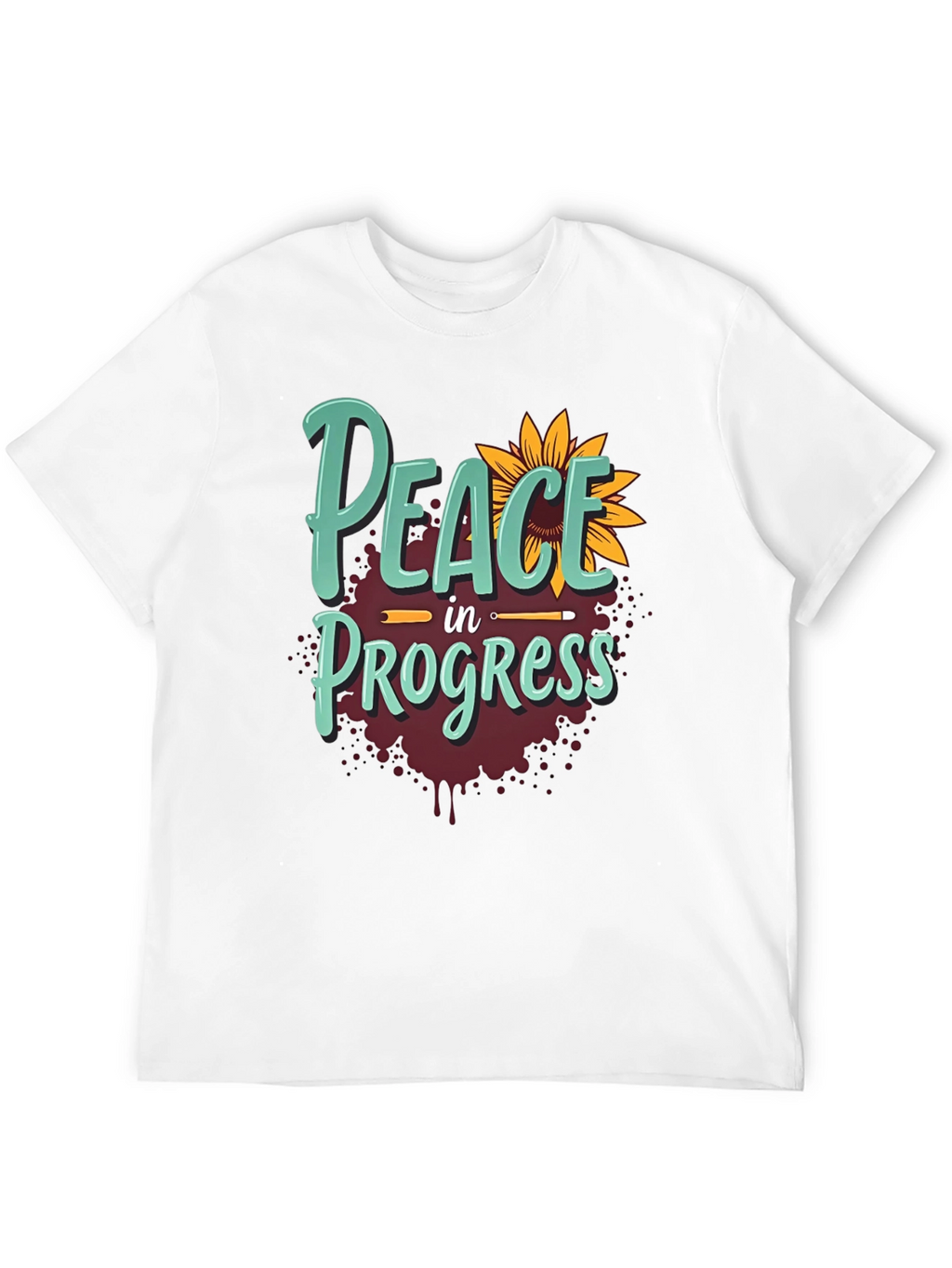 Peace in Progress T-Shirt - Sunflower Design