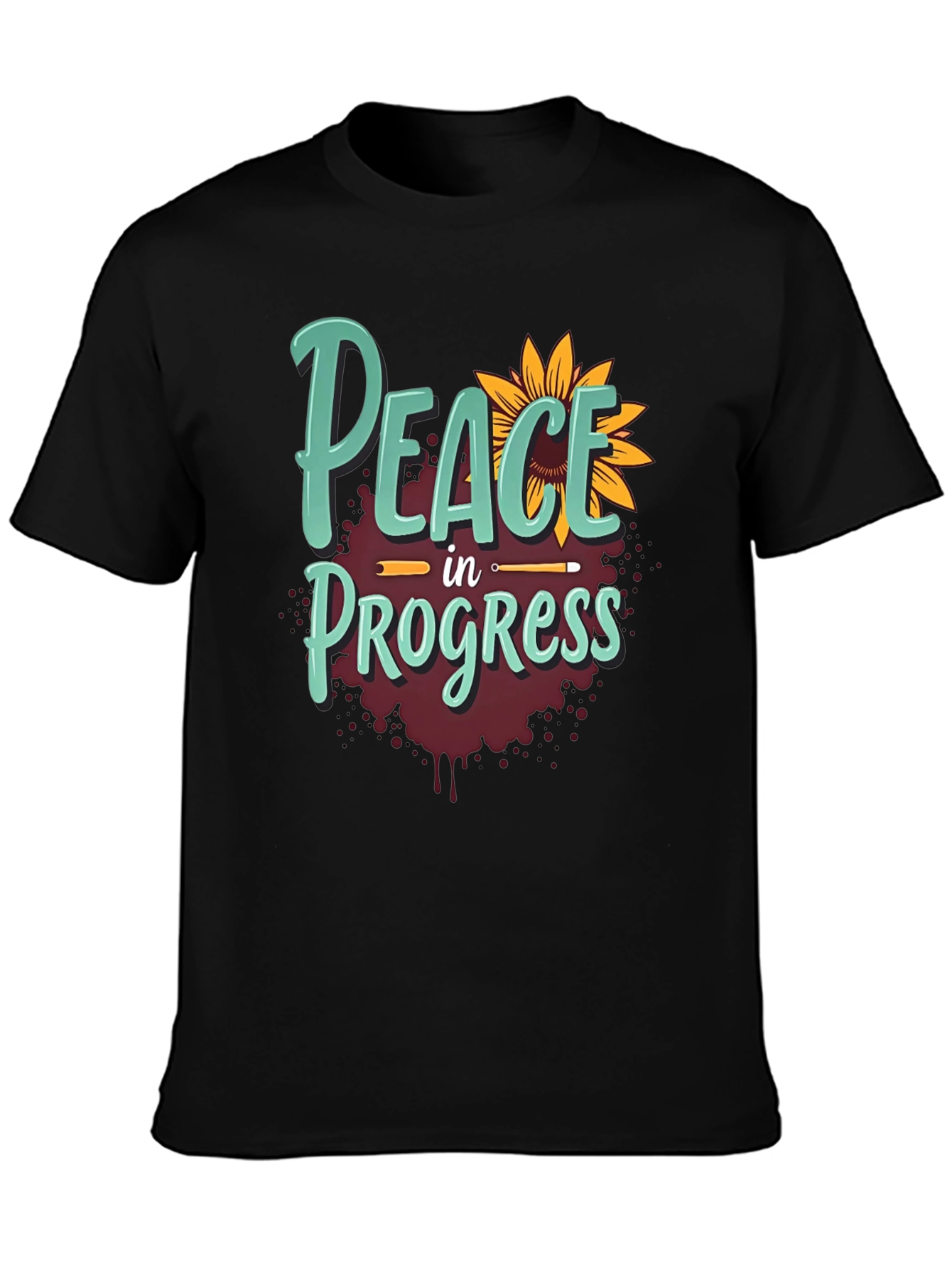 Peace in Progress T-Shirt - Sunflower Design