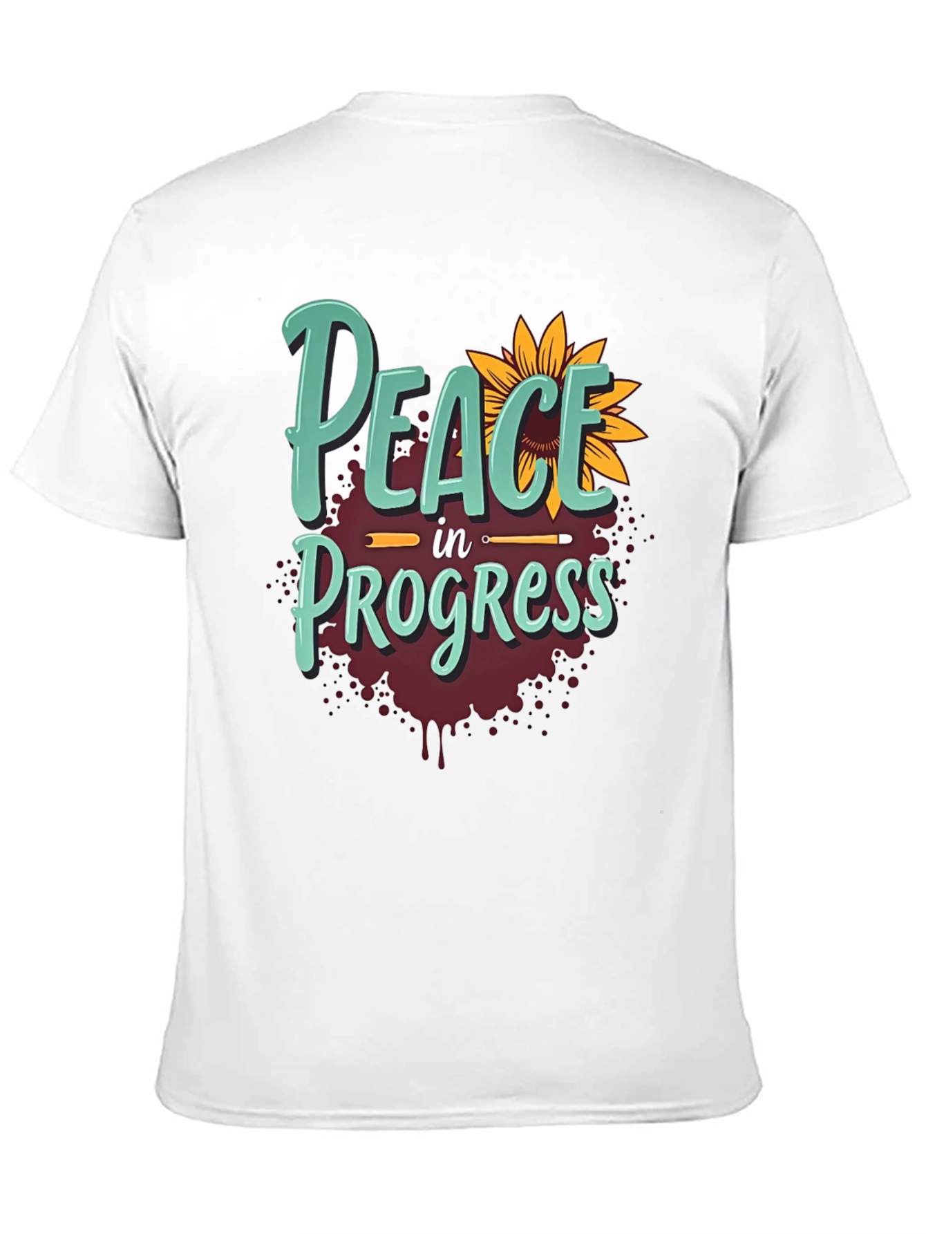 Peace in Progress T-Shirt - Sunflower Design