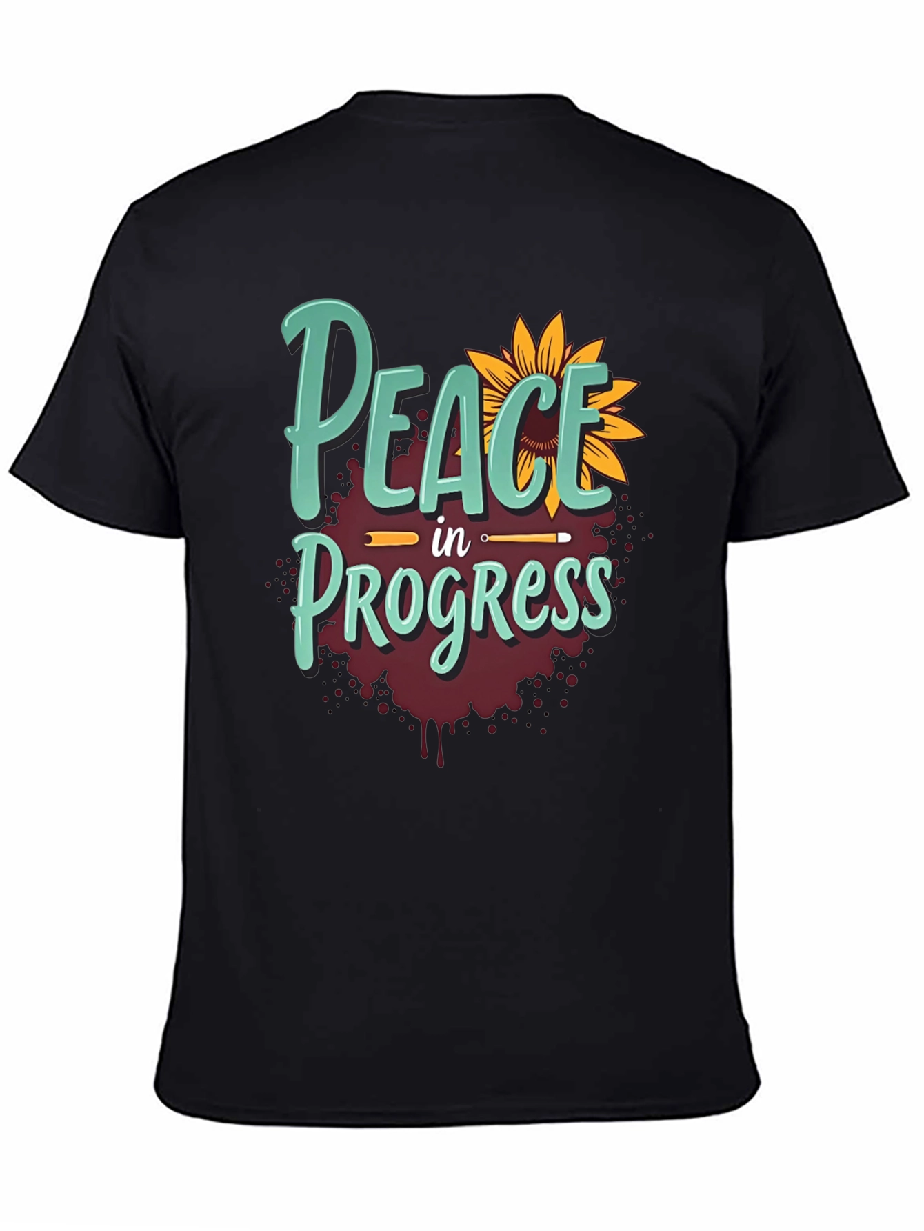 Peace in Progress T-Shirt - Sunflower Design