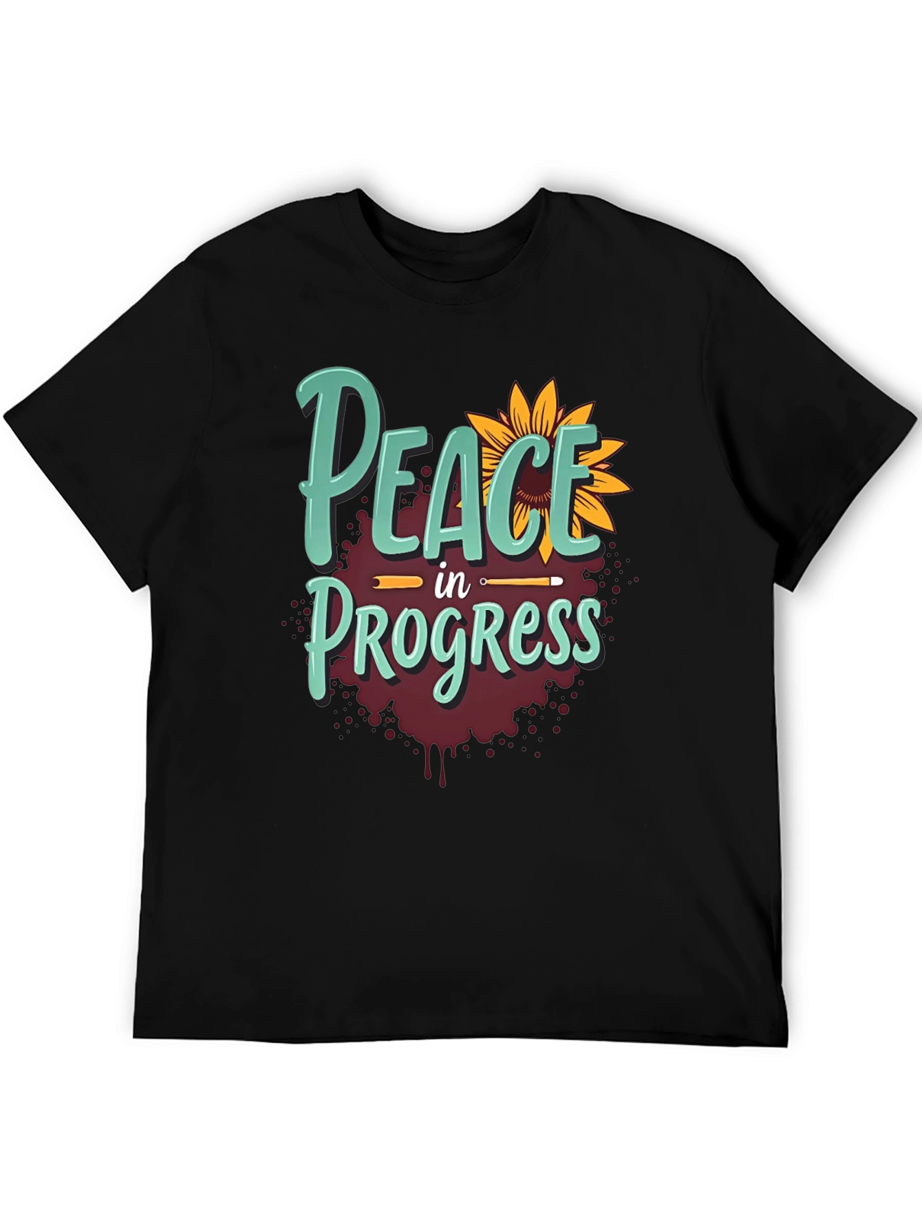 Peace in Progress T-Shirt - Sunflower Design