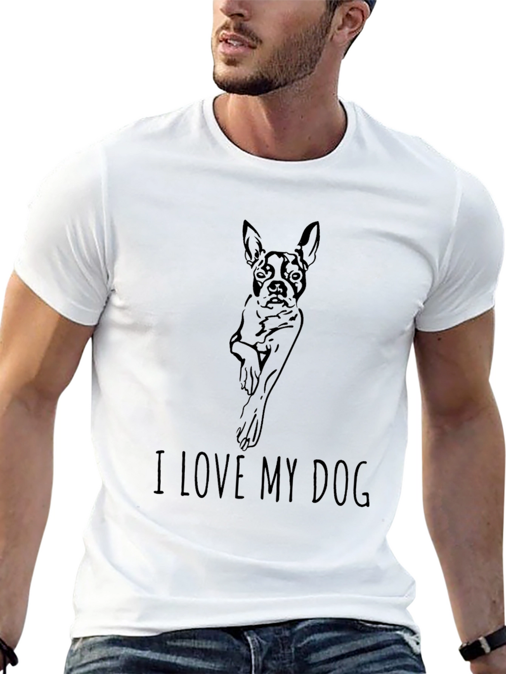 I Love My Dog Black T-Shirt