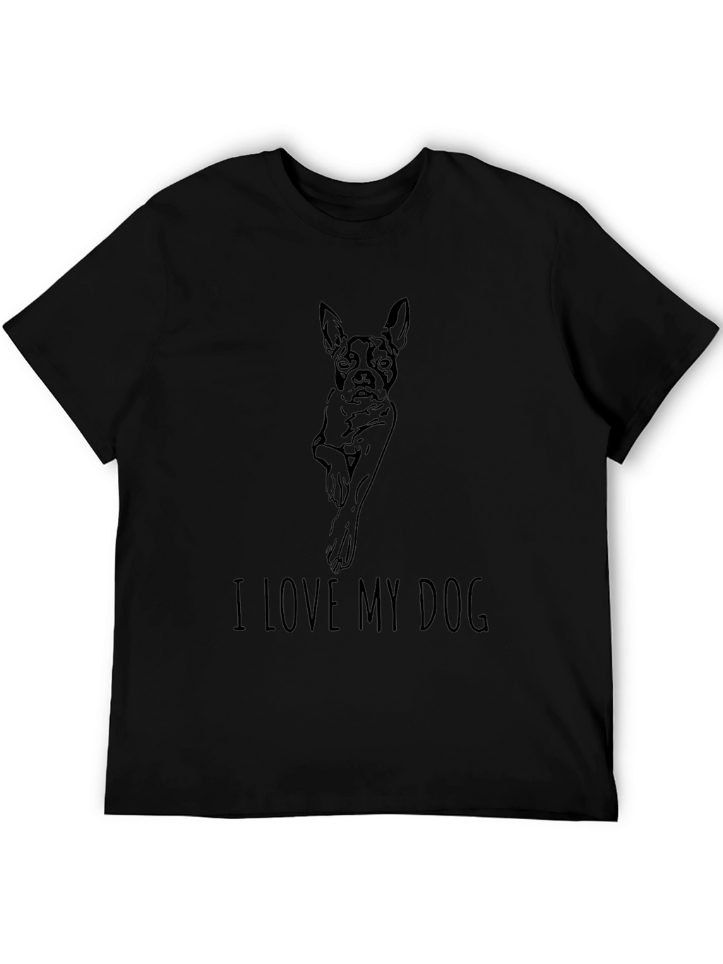I Love My Dog Black T-Shirt
