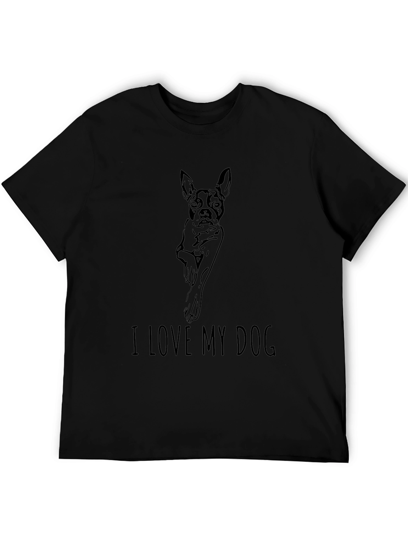 I Love My Dog Black T-Shirt
