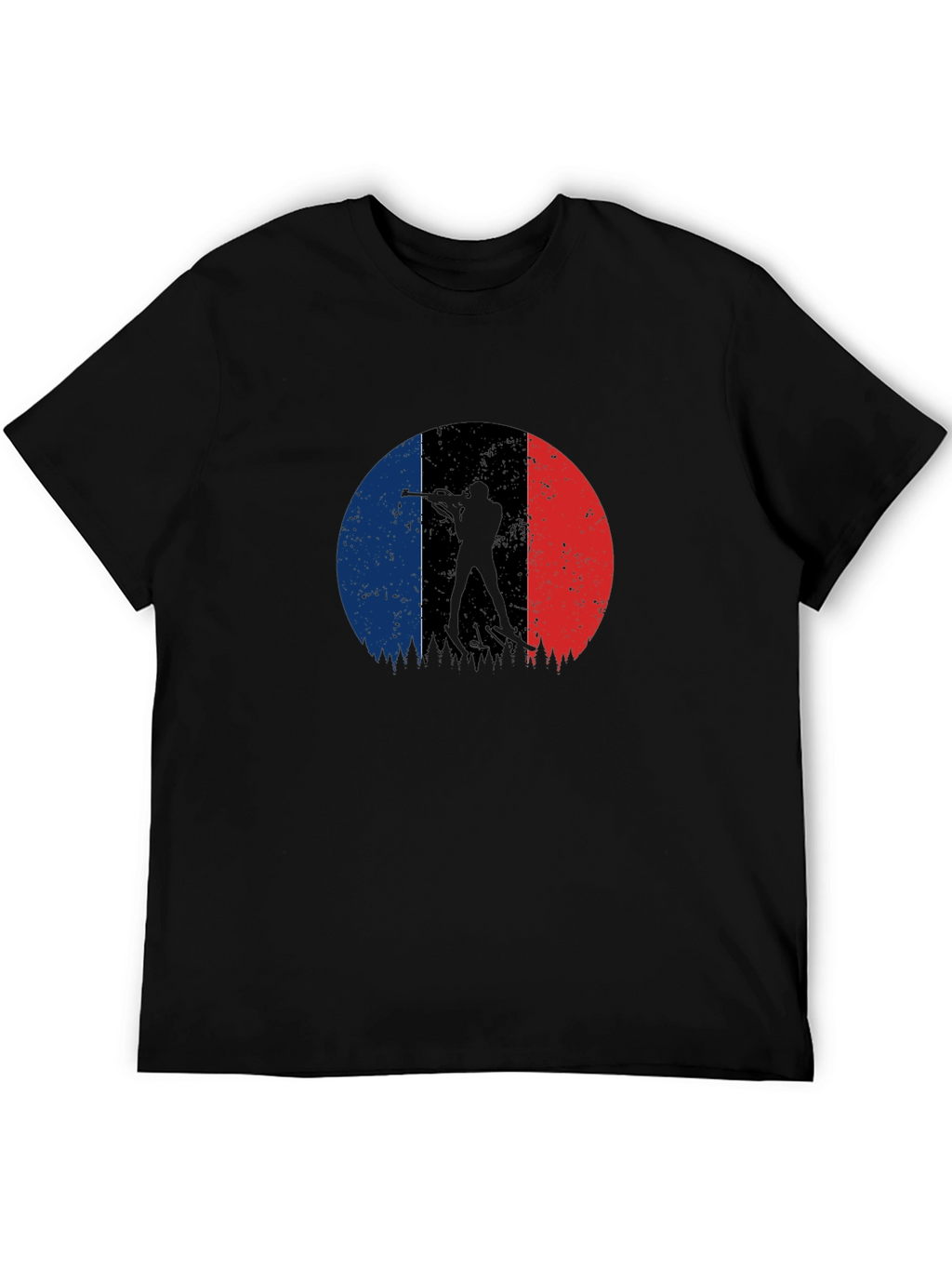 Biathlon Silhouette French Flag Graphic Tee