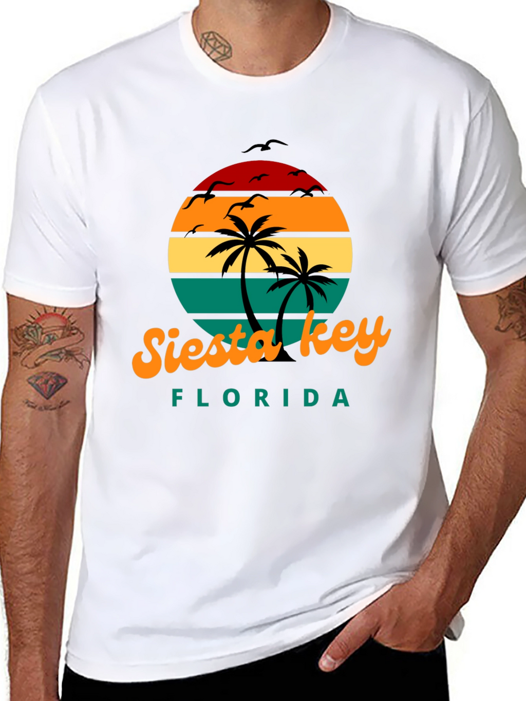 Siesta Key Florida Retro Sunset T-Shirt