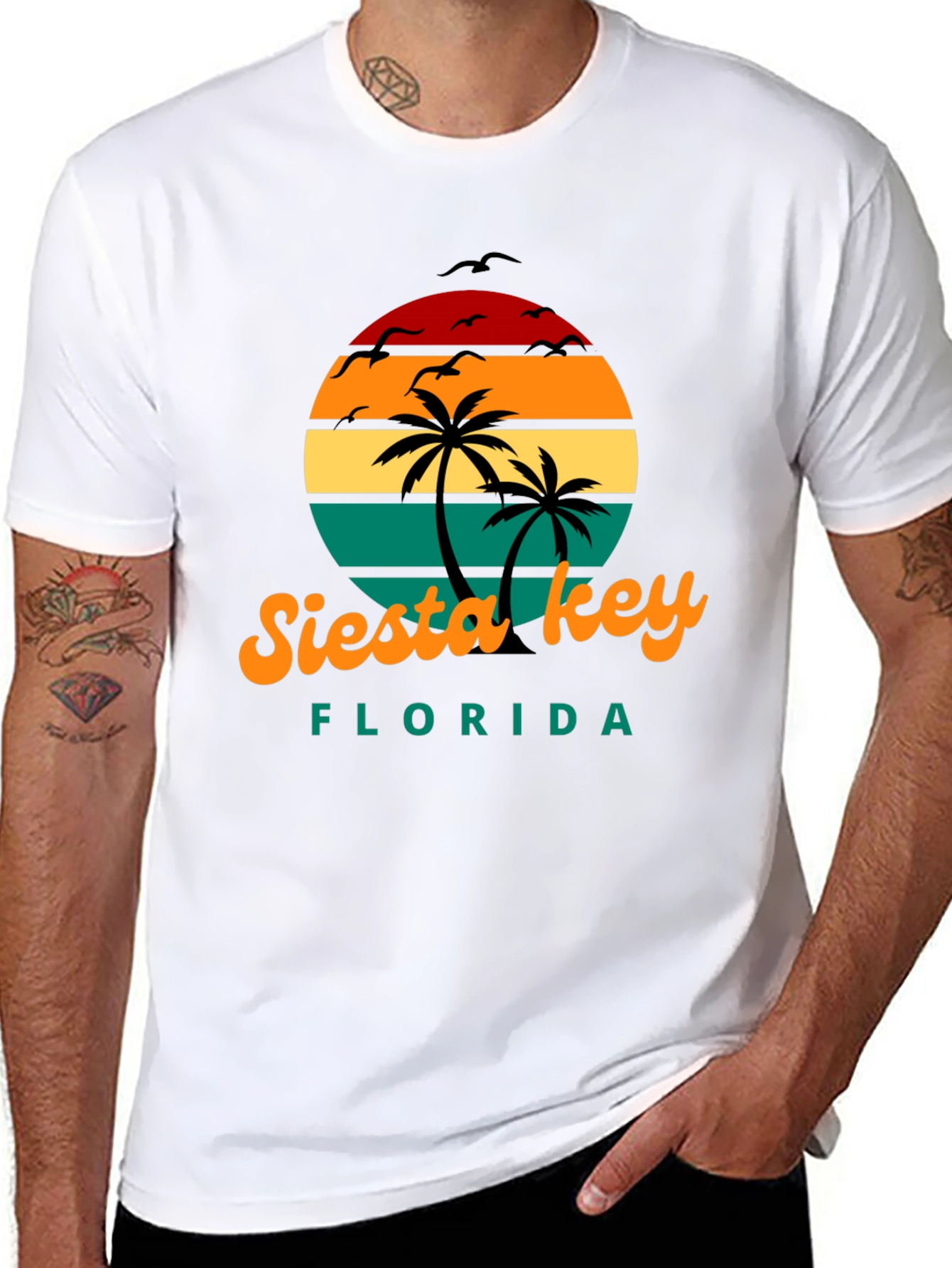 Siesta Key Florida Retro Sunset T-Shirt