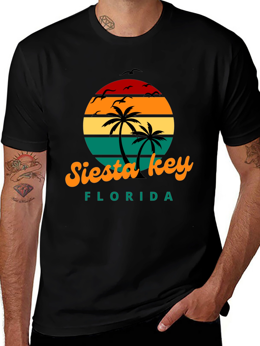 Siesta Key Florida Retro Sunset T-Shirt