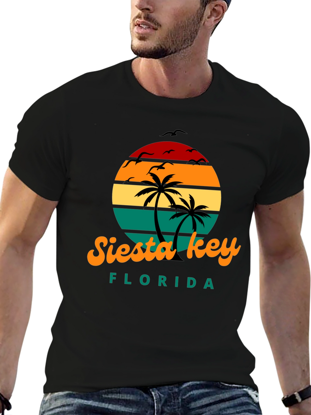 Siesta Key Florida Retro Sunset T-Shirt