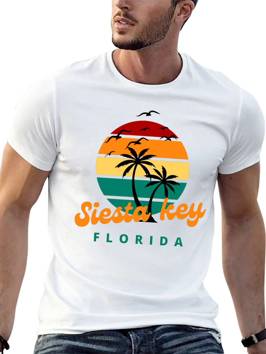Siesta Key Florida Retro Sunset T-Shirt