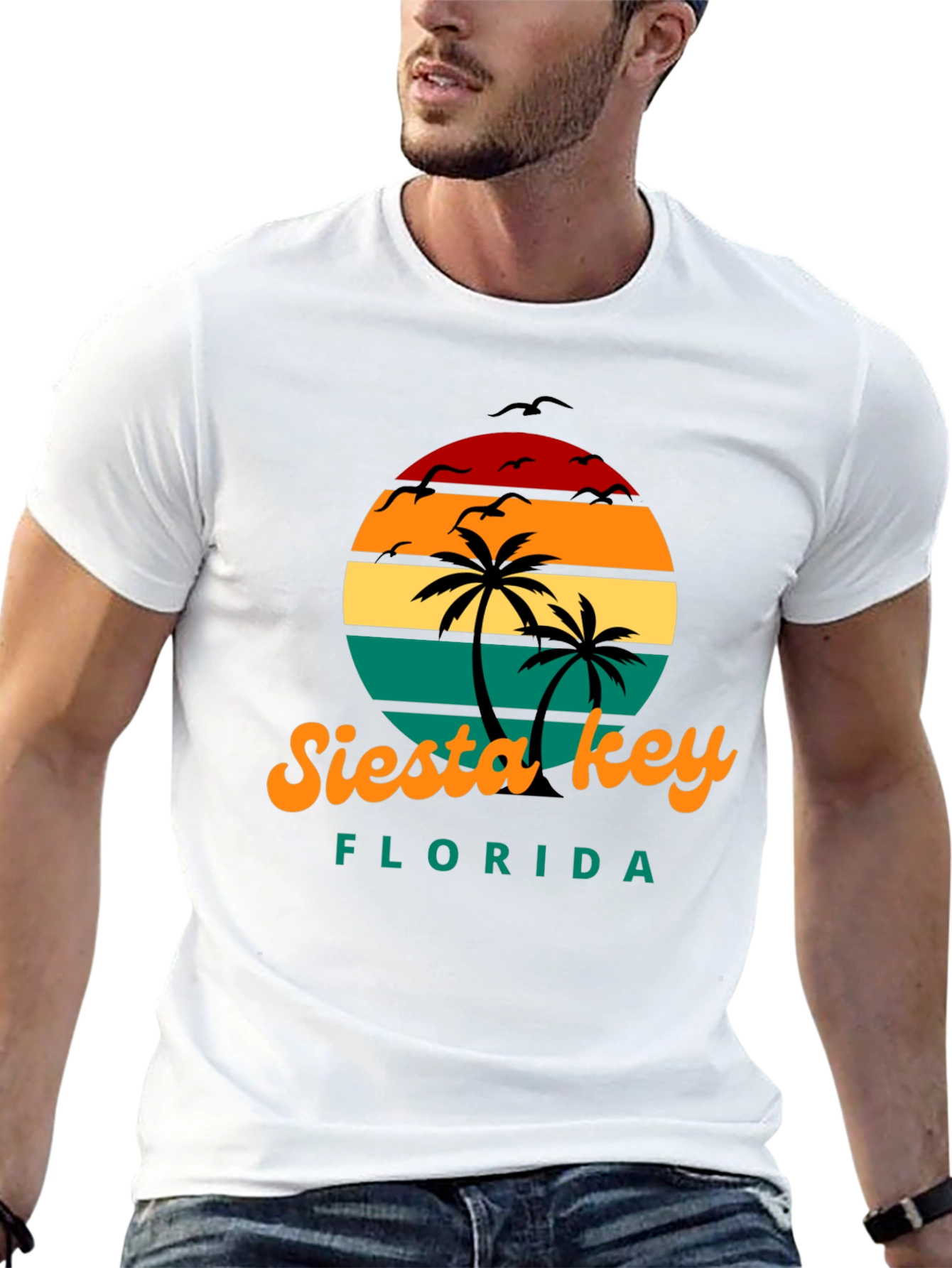 Siesta Key Florida Retro Sunset T-Shirt