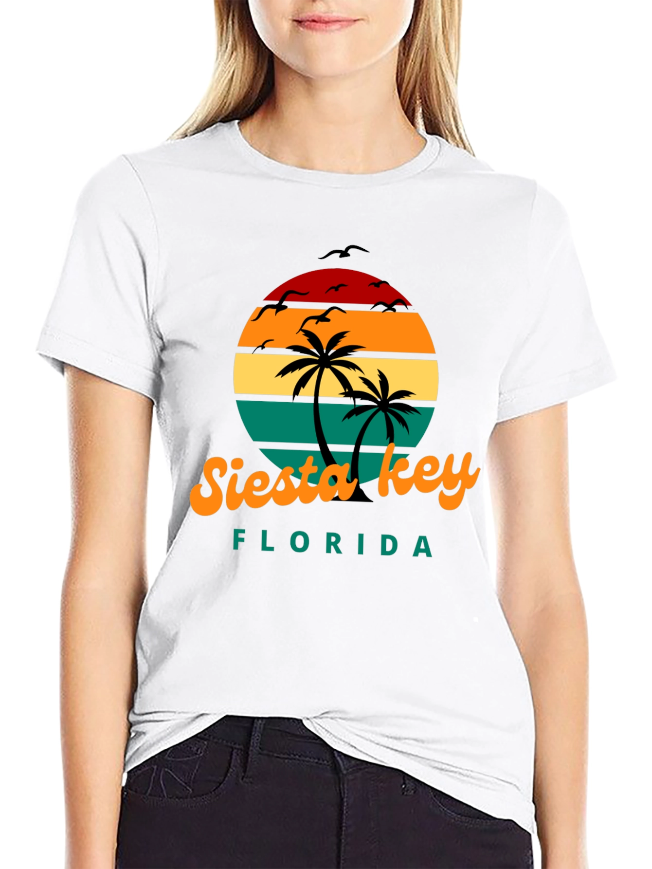 Siesta Key Florida Retro Sunset T-Shirt