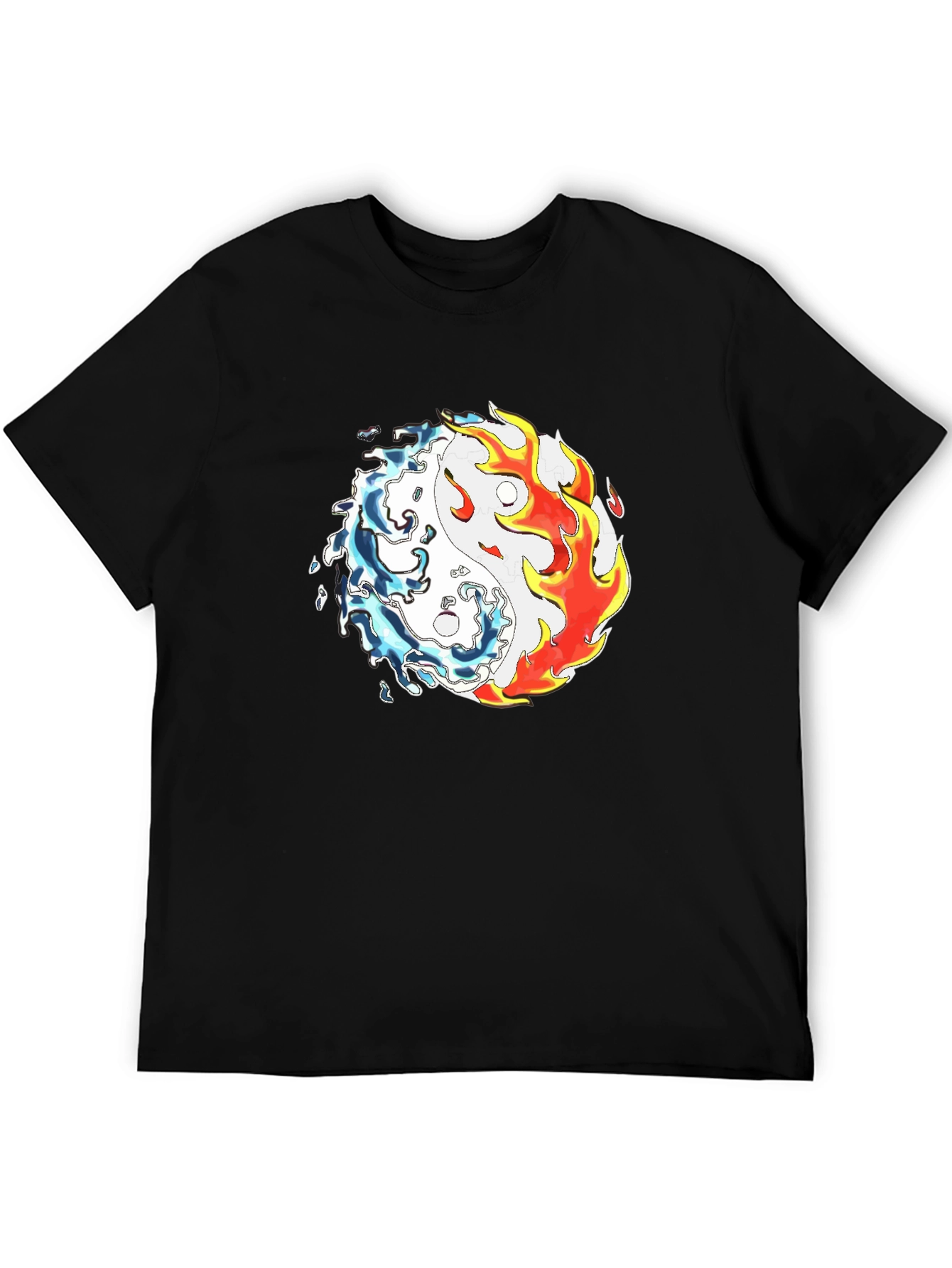 Yin Yang Fire & Water Graphic Tee - Balance & Style