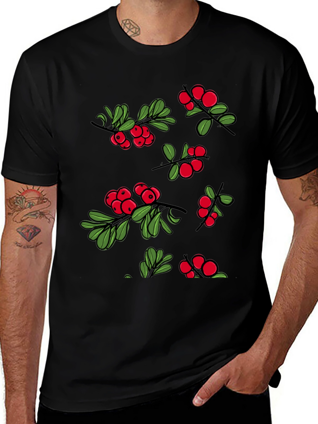 Berry Design Black T-Shirt