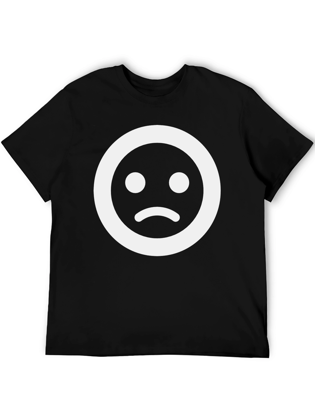 Sad Face Graphic Tee - Black Unisex T-Shirt