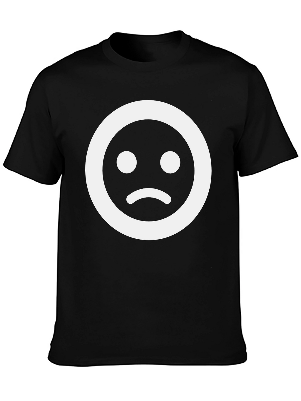 Sad Face Graphic Tee - Black Unisex T-Shirt