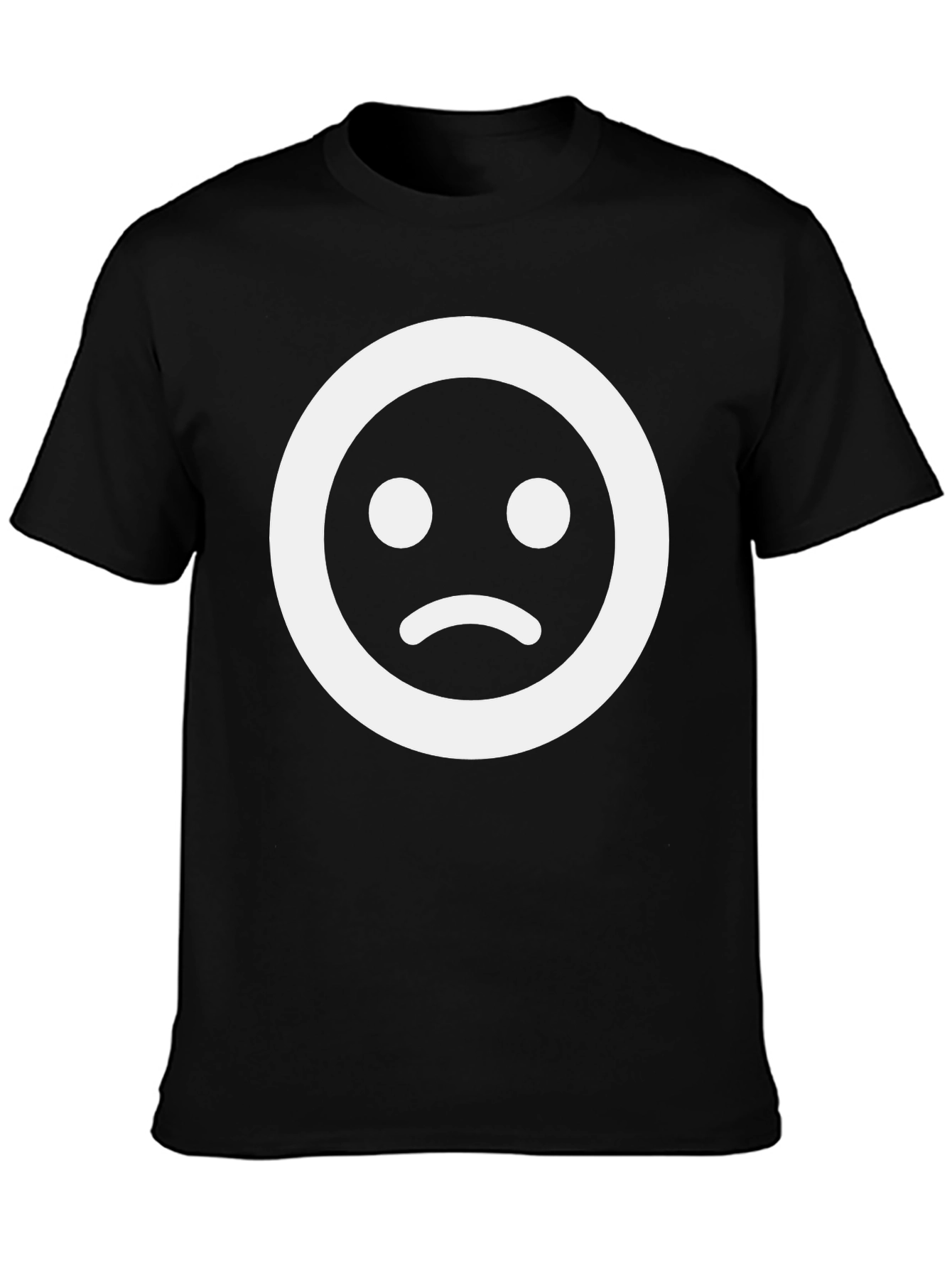 Sad Face Graphic Tee - Black Unisex T-Shirt