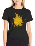 Sunflower Splash Black T-Shirt