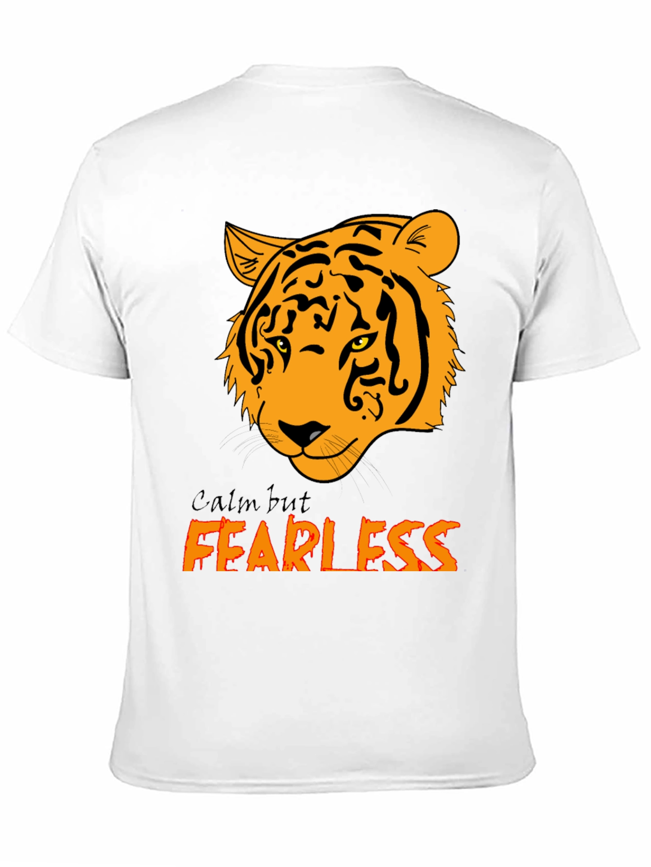 Calm but Fearless Tiger Graphic Tee - Black