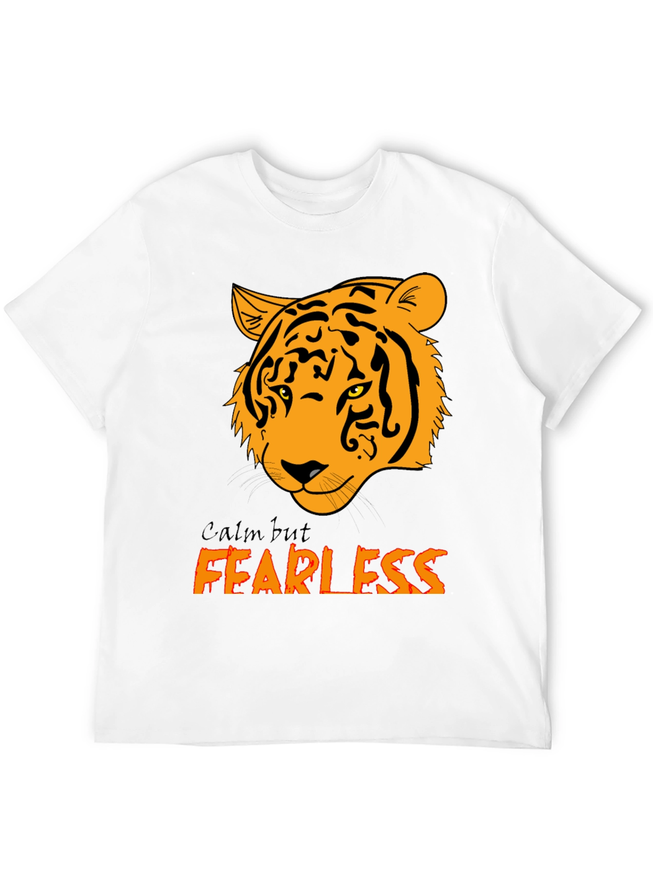 Calm but Fearless Tiger Graphic Tee - Black