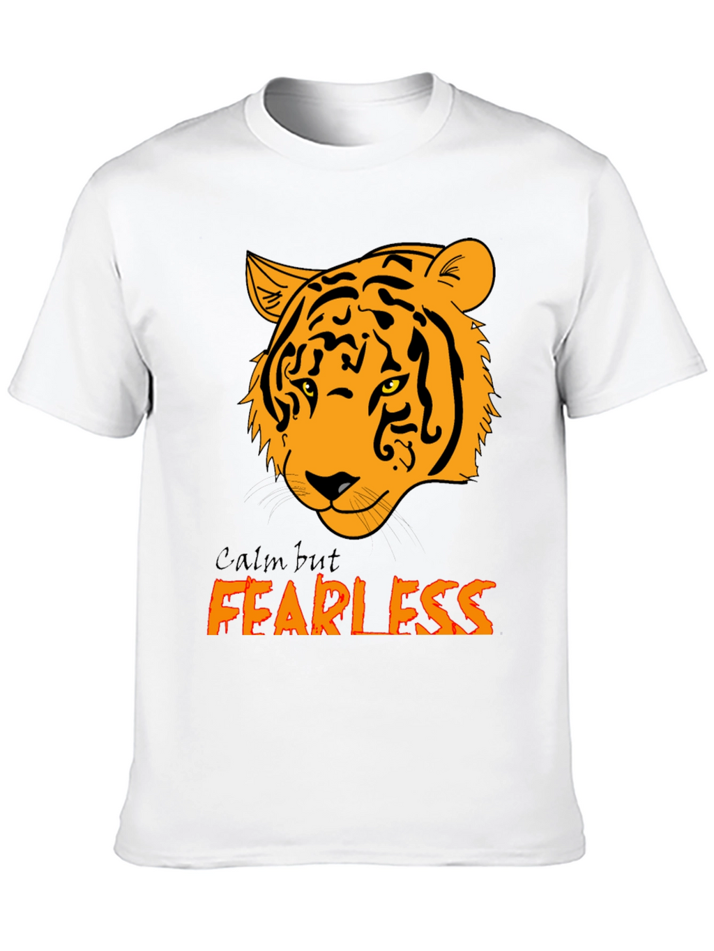 Calm but Fearless Tiger Graphic Tee - Black