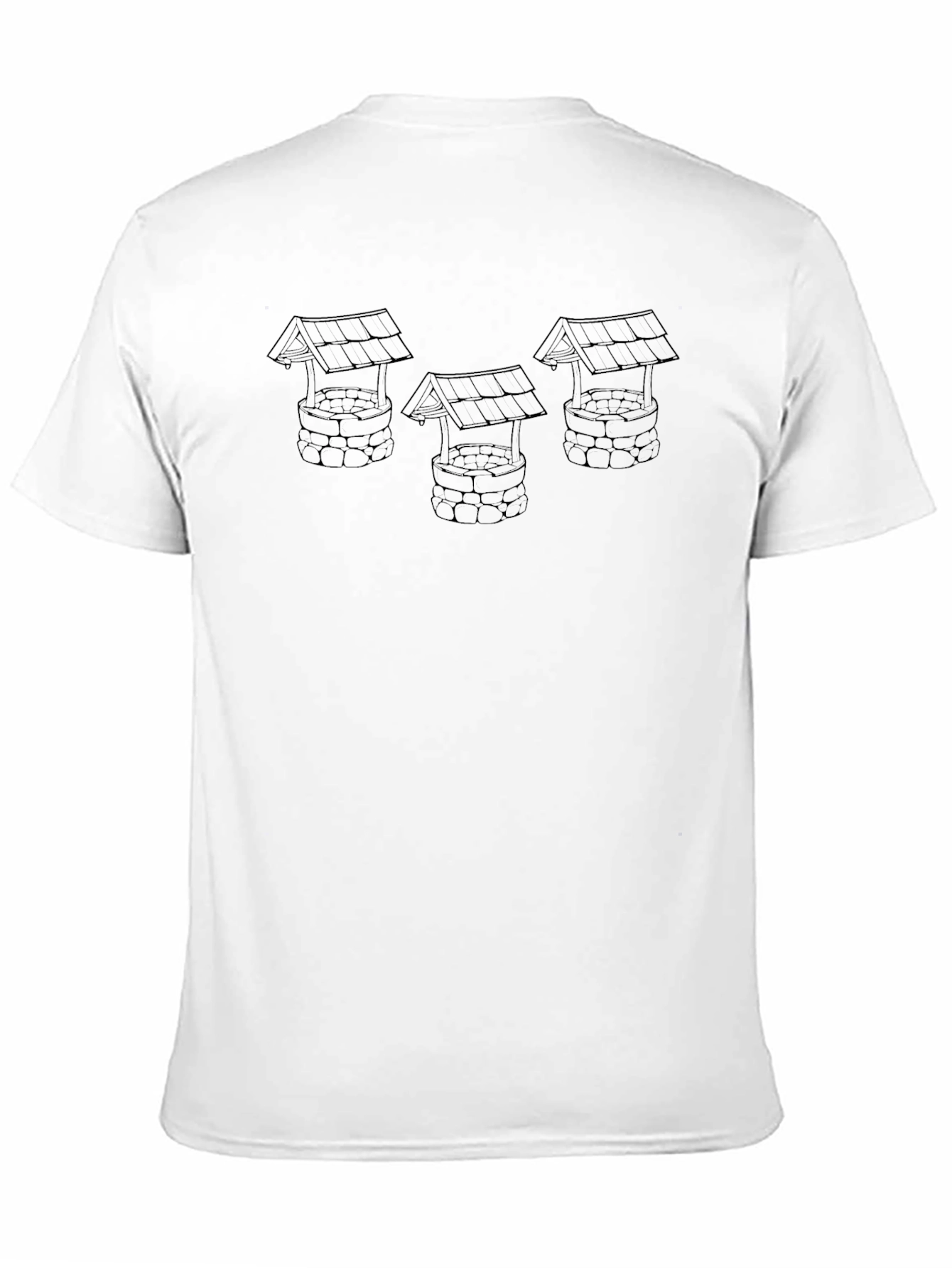 Mens Black T-Shirt with Wishing Wells Design