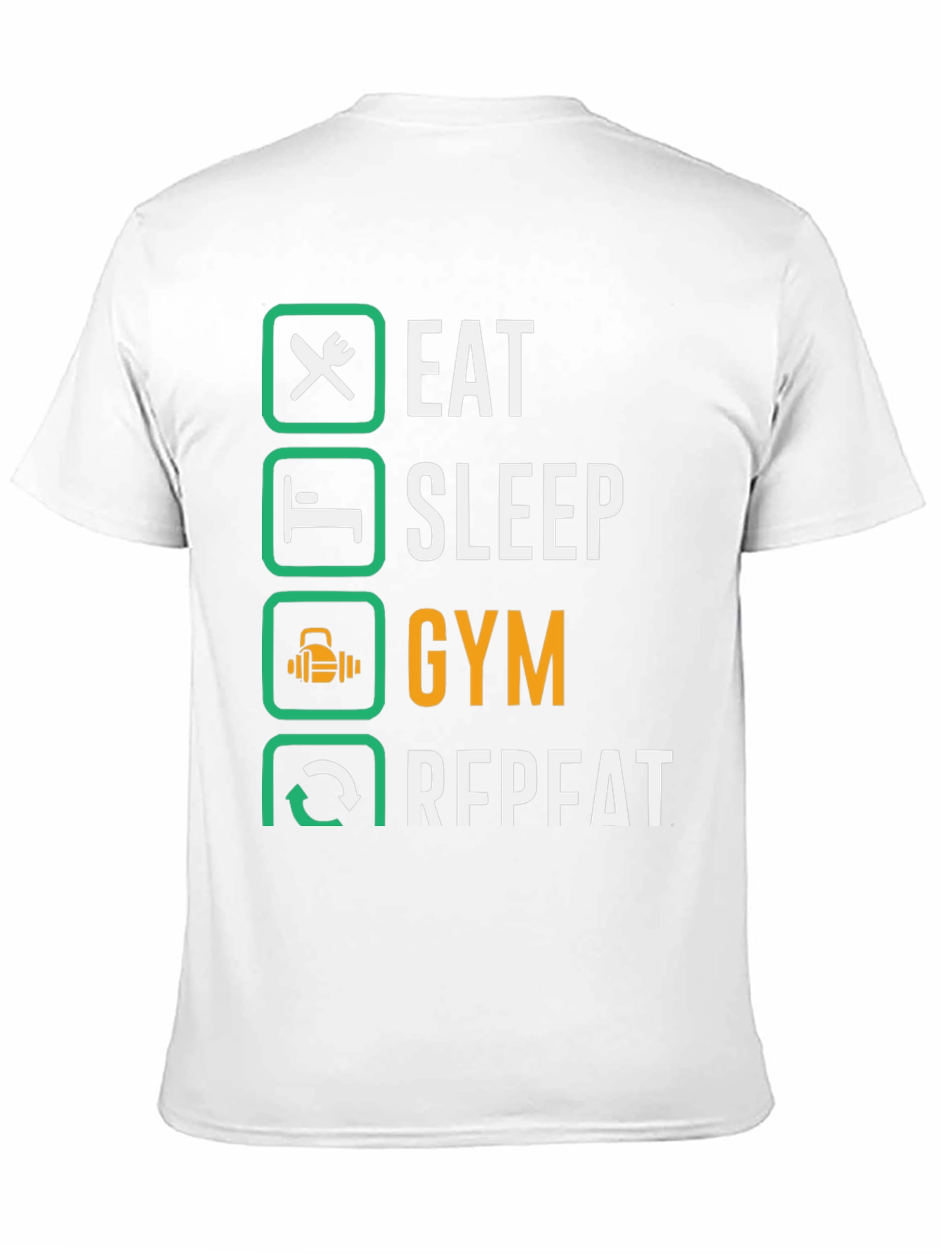 Eat Sleep Gym Repeat Black Graphic Tee