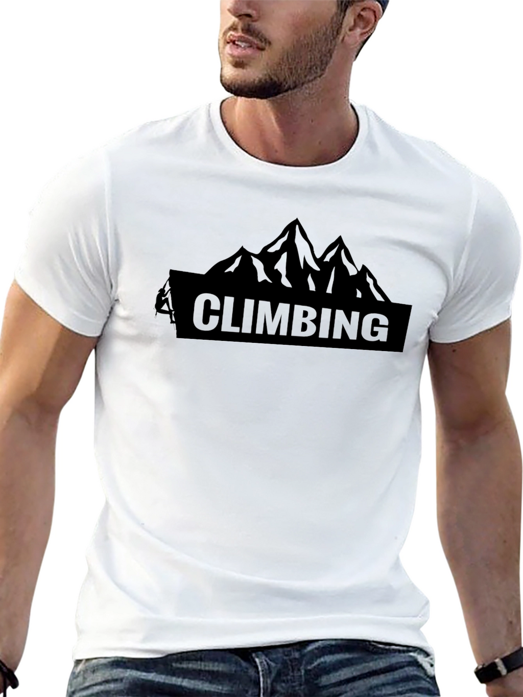 Climbing Mountain Graphic T-Shirt - Black
