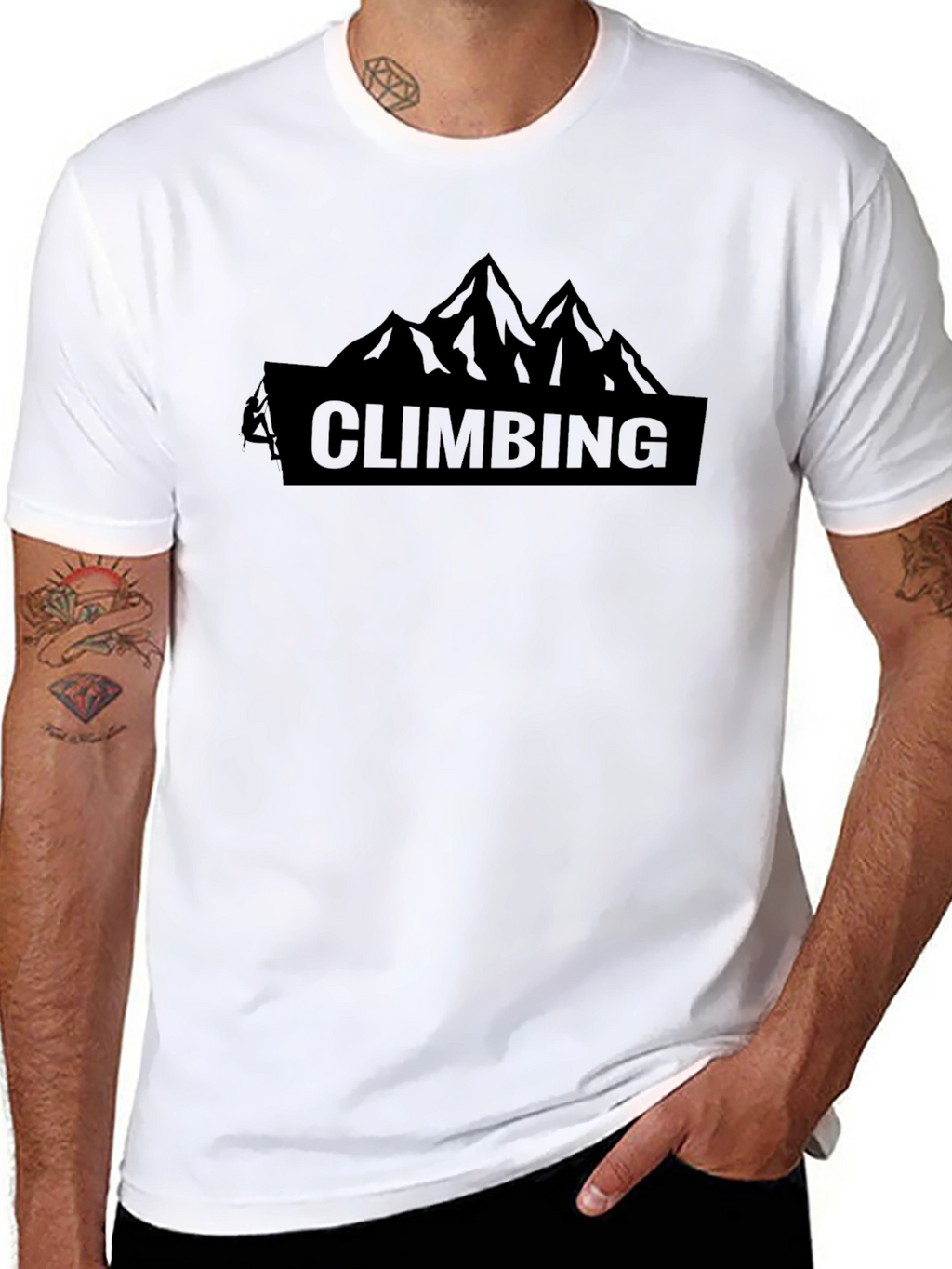 Climbing Mountain Graphic T-Shirt - Black