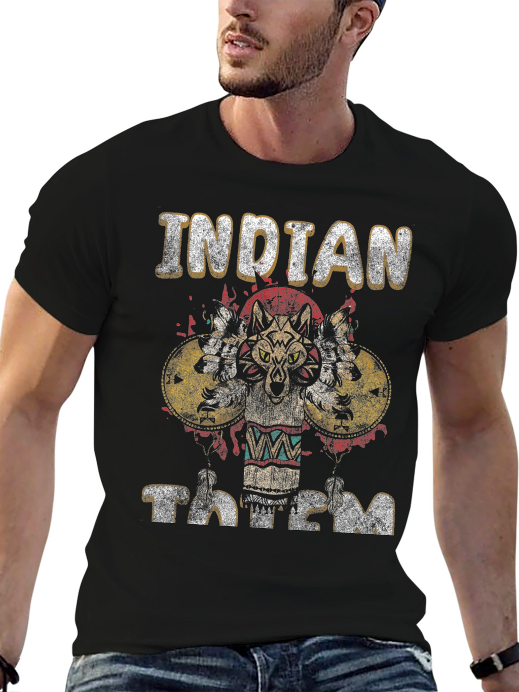 Indian Totem Graphic T-Shirt