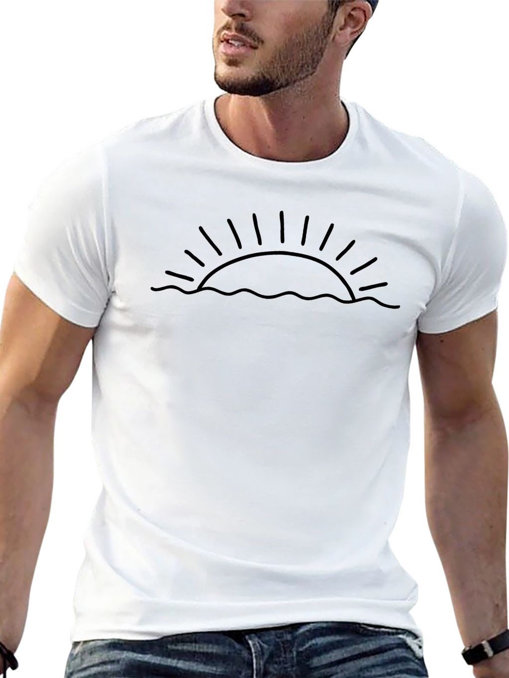 Minimalist Sunset Graphic T-Shirt