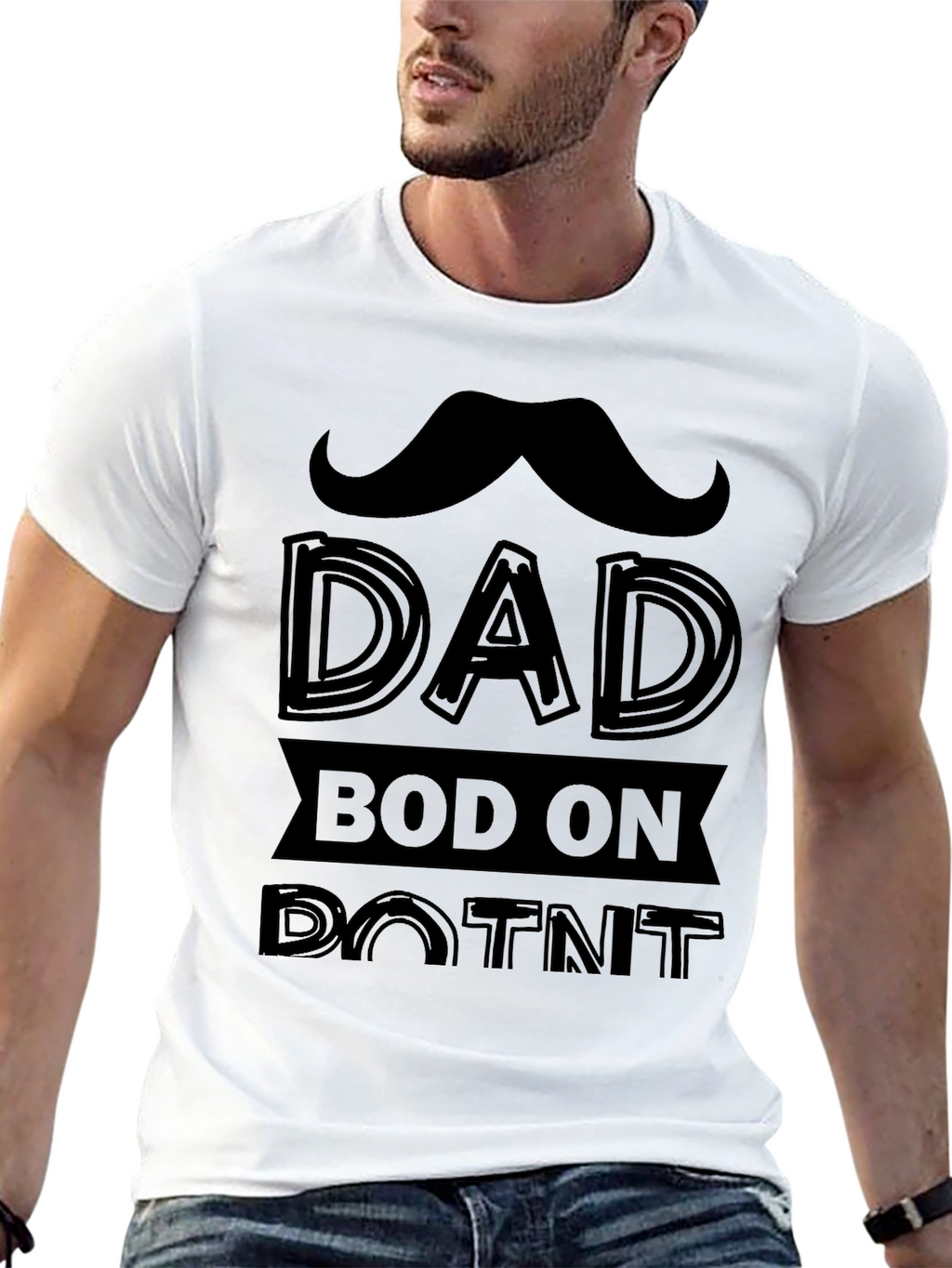 Dad Bod On Point Funny Black T-Shirt