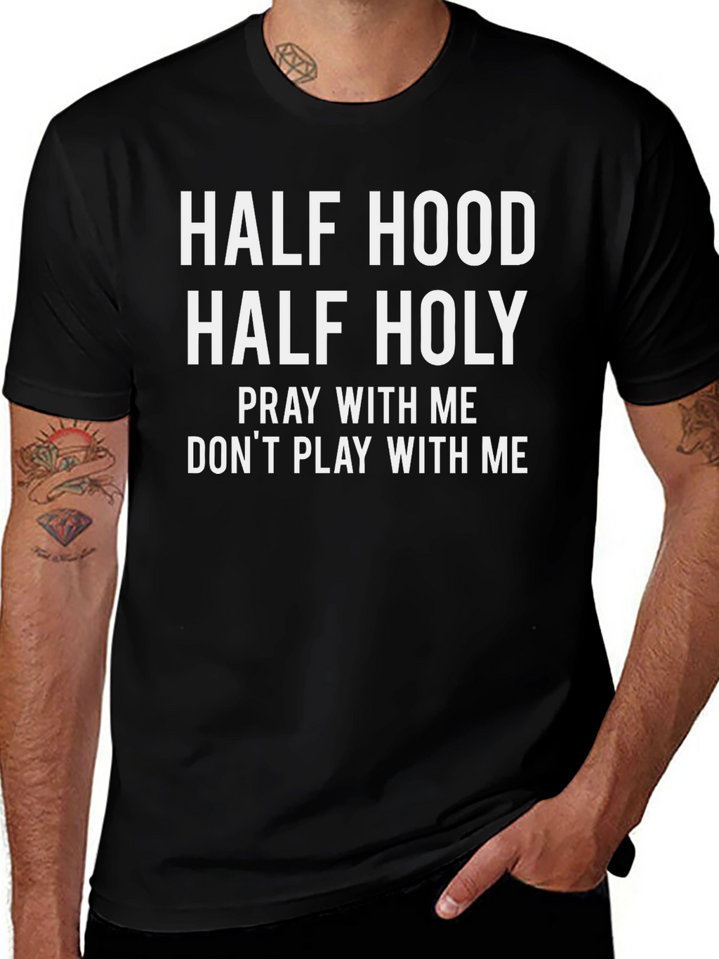 Half Hood Half Holy Graphic Tee