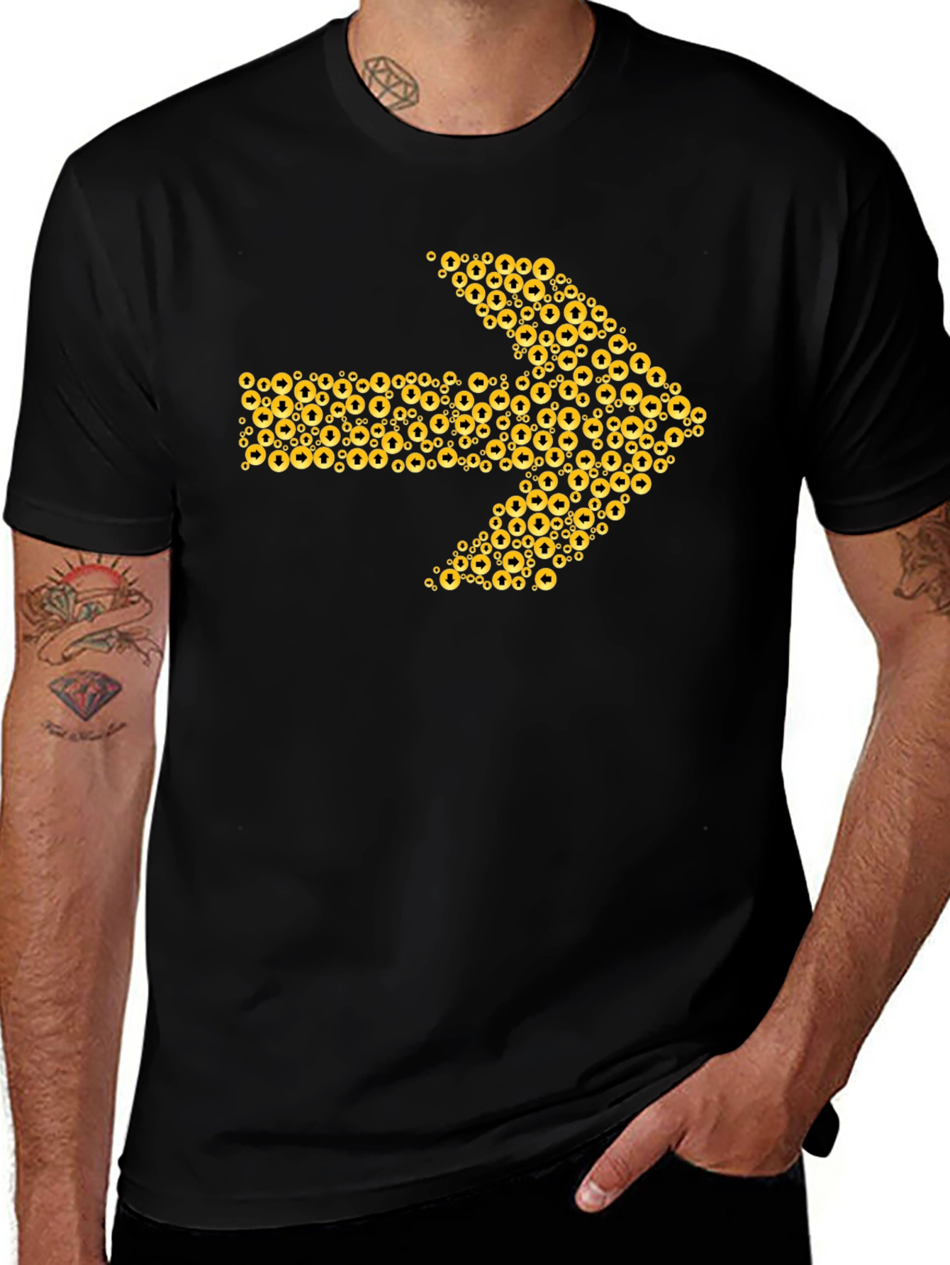 Arrow Design Black Graphic Tee
