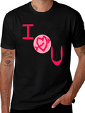 I Heart U Graphic Tee - Black Casual T-Shirt