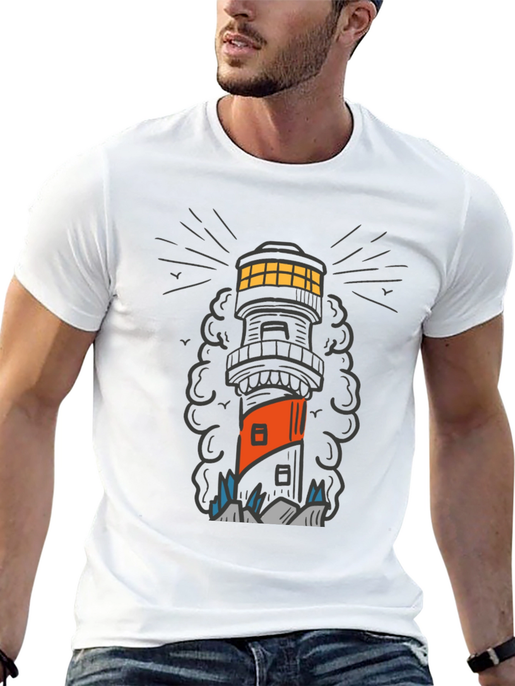 Lighthouse Graphic Tee - Coastal Style