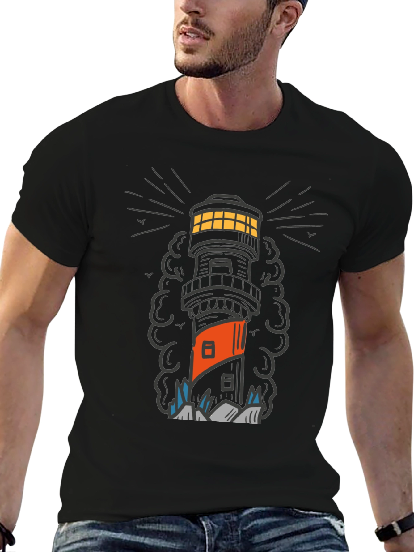 Lighthouse Graphic Tee - Coastal Style