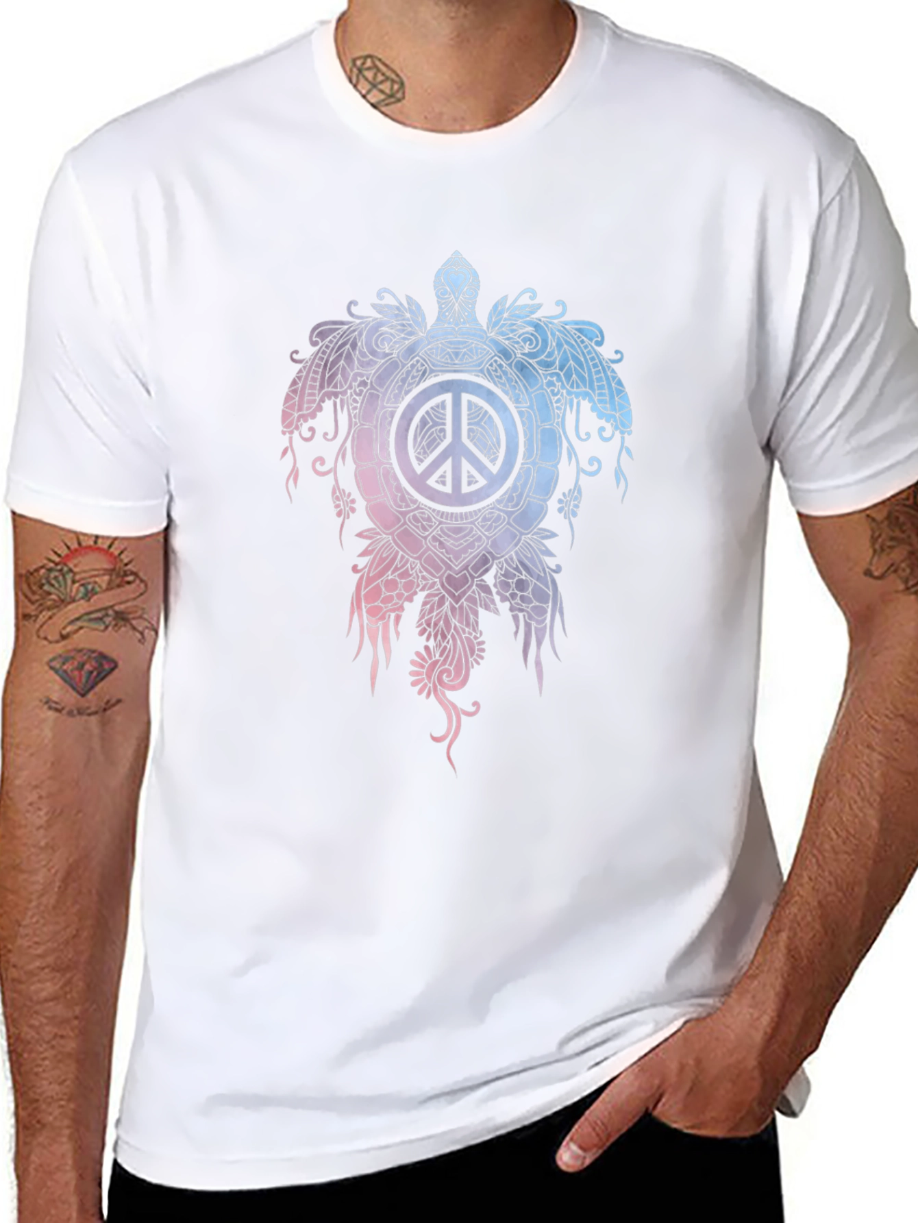 Peace Turtle Black T-Shirt