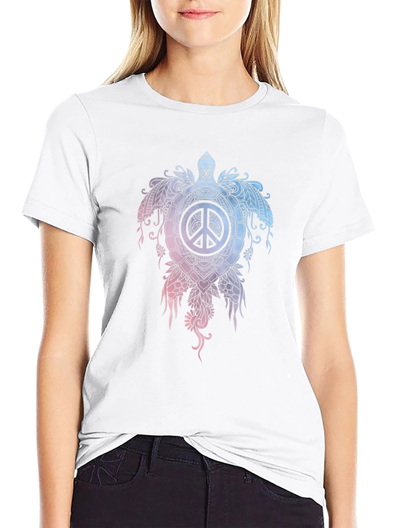 Peace Turtle Black T-Shirt