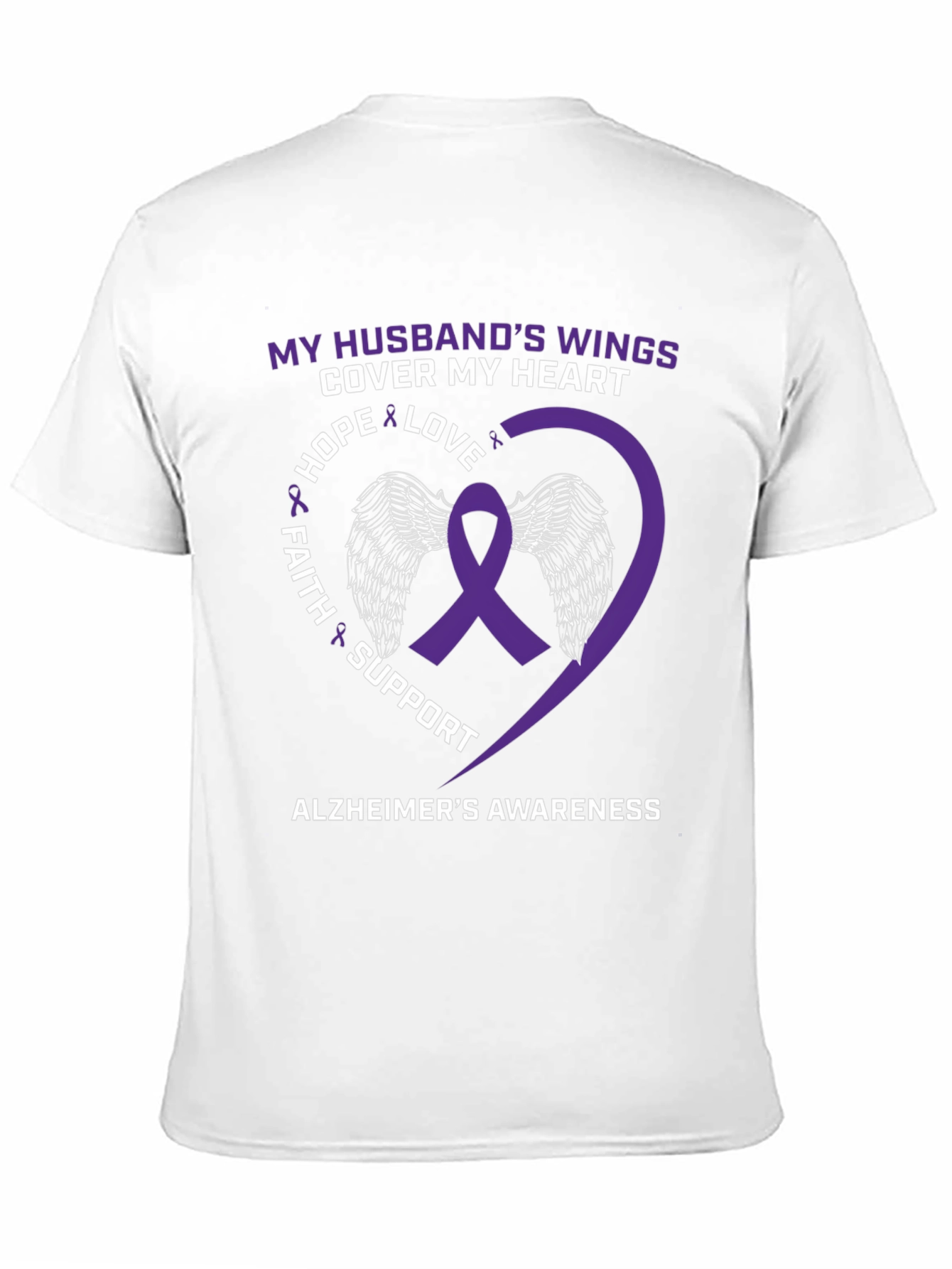 Alzheimers Awareness Husband Wings Heart T-Shirt