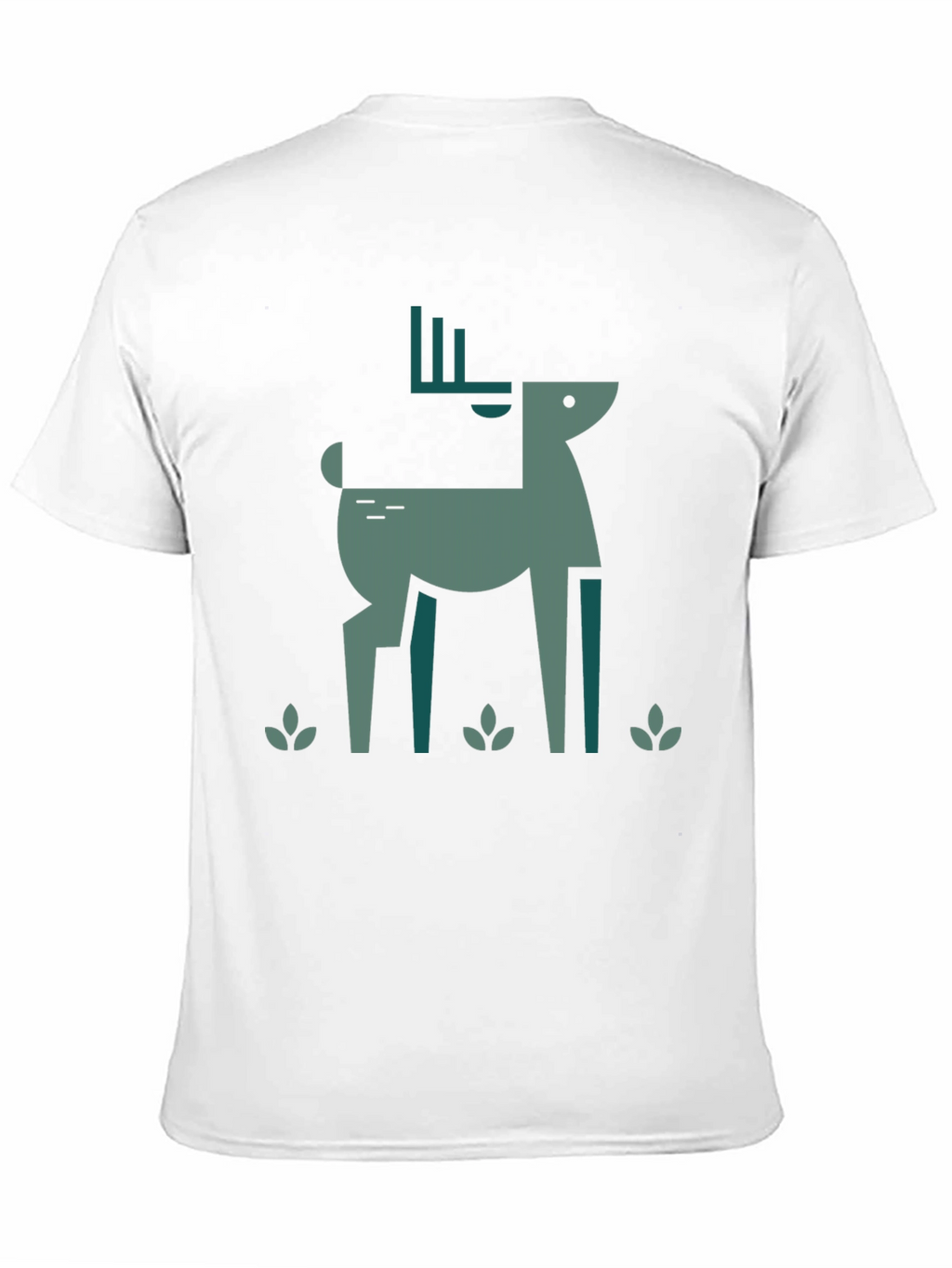 Geometric Deer Graphic Black T-Shirt