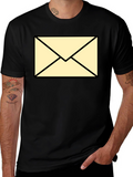 Mens Black T-Shirt with Envelope Graphic